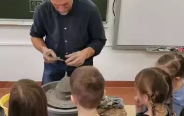 Pan Adam podczas pracy