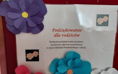 Podziękowanie dla rodzic&oacute;w z Oddziału Przedszkolnego
