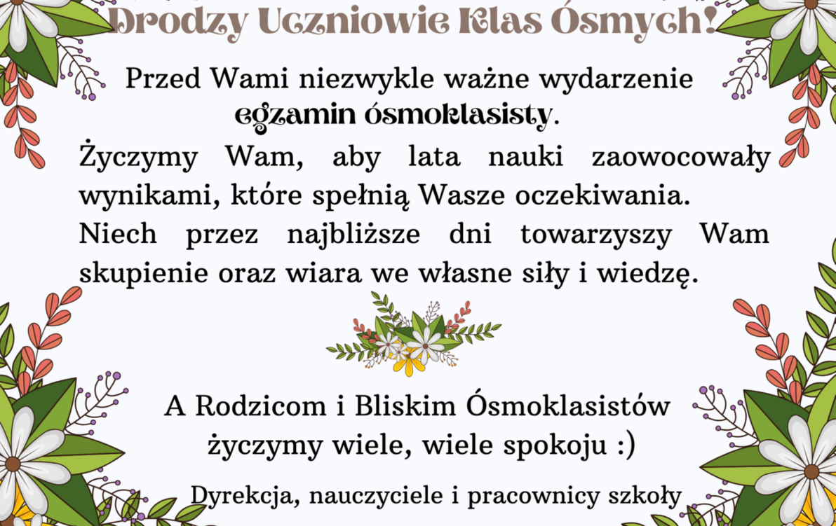 Zdjęcie do Życzenia dla &oacute;smoklasist&oacute;w