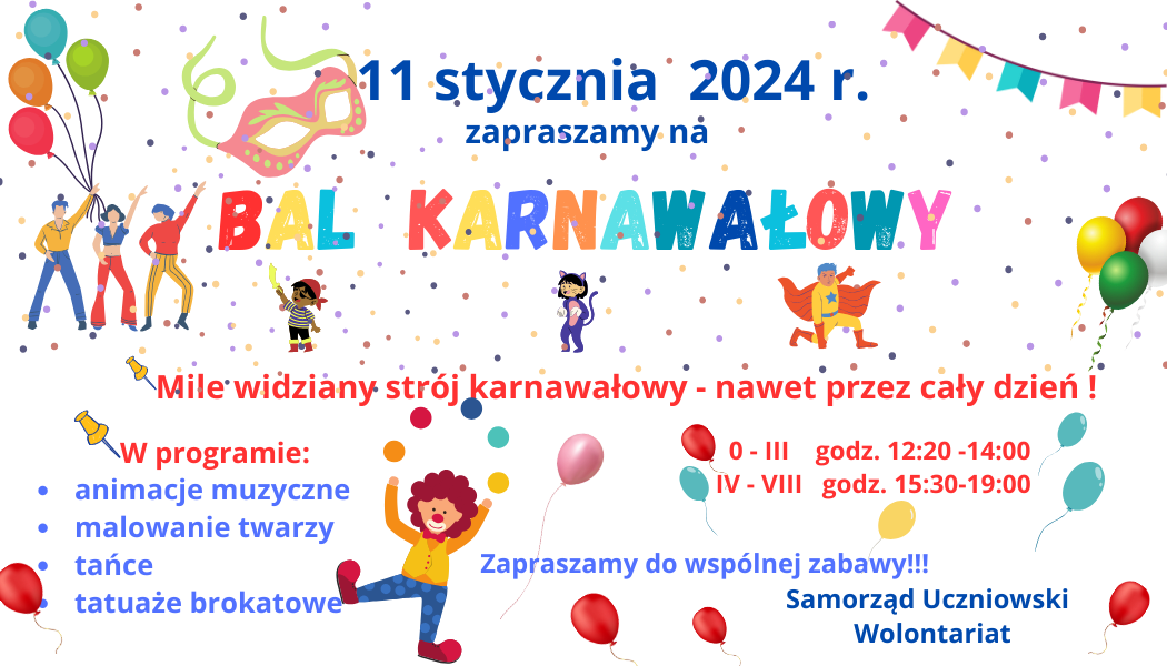 Zdjęcie do Bal karnawałowy już wkr&oacute;tce!