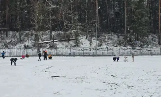 Zdjęcie do Pierwszy śnieg &ndash; zimowa radość uczni&oacute;w klasy III